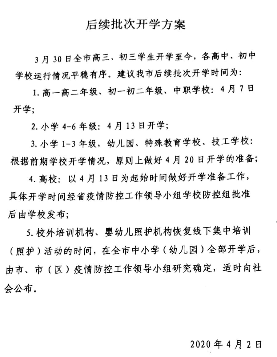 暖先生格调■不开学！江苏多市明确初二、高二4月7日开学，其他年级暂时不开学，特殊时期更需要老师和家长相互支持