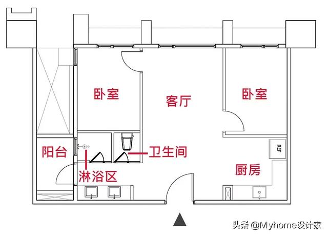 隔断|56平米小户型想扩容？平面布置图这样改，砸掉隔断收纳翻2倍