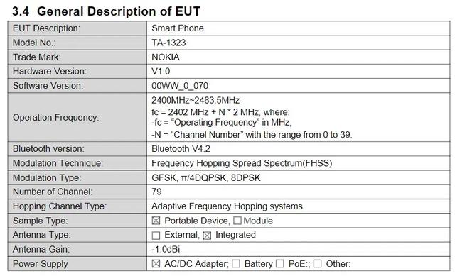 诺基亚TA-1323通过FCC认证 可能是又一款1系列平价设备