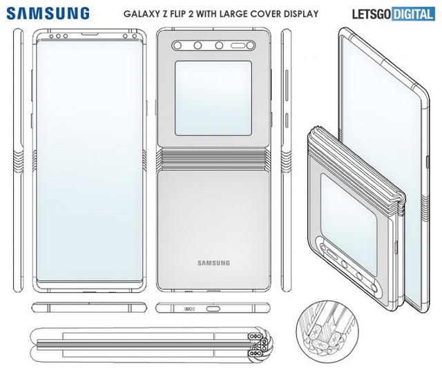 12月|专利显示三星Galaxy Z Flip 2将配备更大的外屏