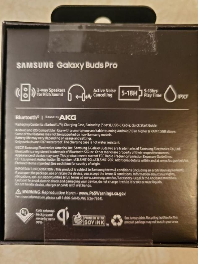 三星Galaxy Buds Pro开箱图曝光：主动降噪+IPX7防水