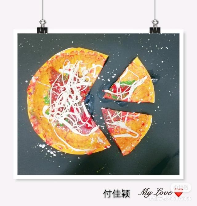 #你的育儿经#看到就想吃的美味披萨,是幼儿园宝宝们的绘画作品
