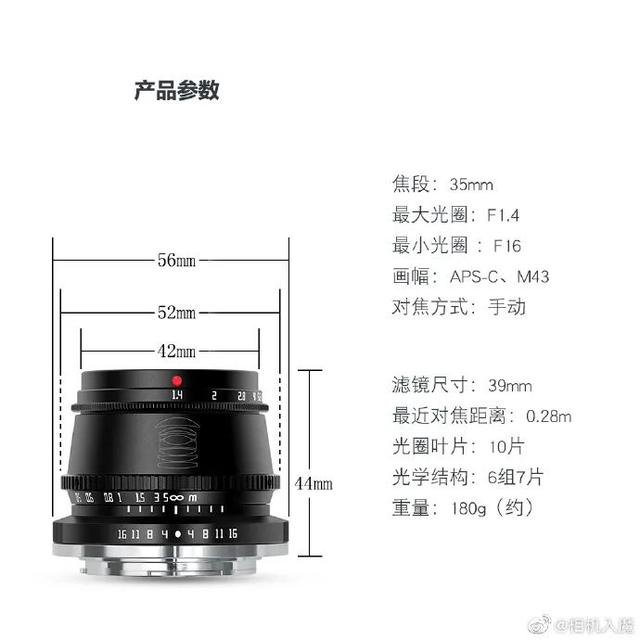 国产厂家铭匠发布半画幅手动镜头35mm F/1.4