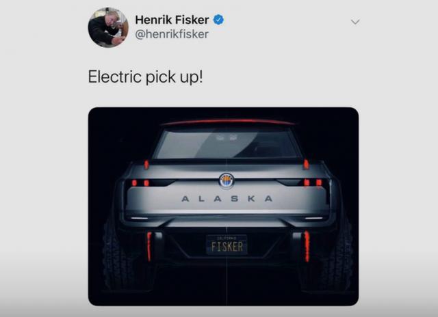 [环球网]Fisker首席执行官发推文自曝可能的全新电动皮卡