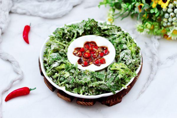 #一起加油，我要做A+健康宝贝#粉蒸芹菜叶