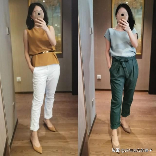 普拉达女王身材一般的中年女性气质穿搭，连衣裙优雅，西裤率性，简单又实用