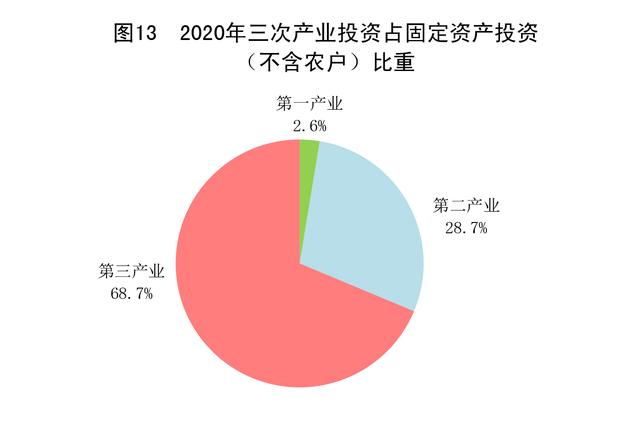 ［2020年统计公报］图13：2020年三次产业投资占固定资产投资（不含农户）比重