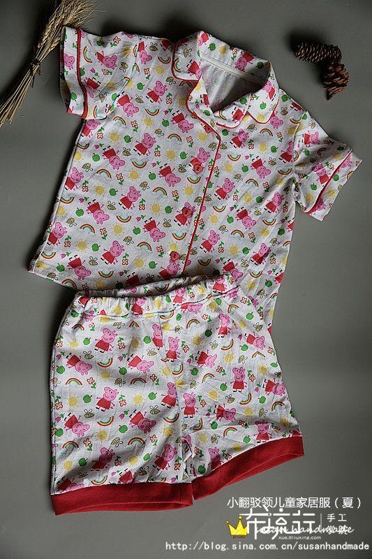 玻璃球的空气|小翻驳领儿童家居服,附过程&公式图纸教学