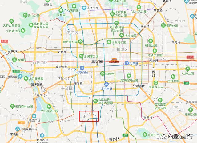 北京地图,红框内就是新发地批发市场