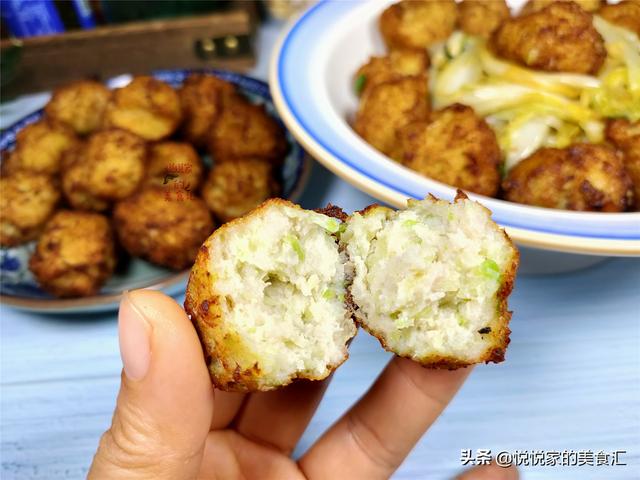 炸萝卜丸子，不加水不加面粉，教您1个简单方法，鲜香酥脆吃不腻