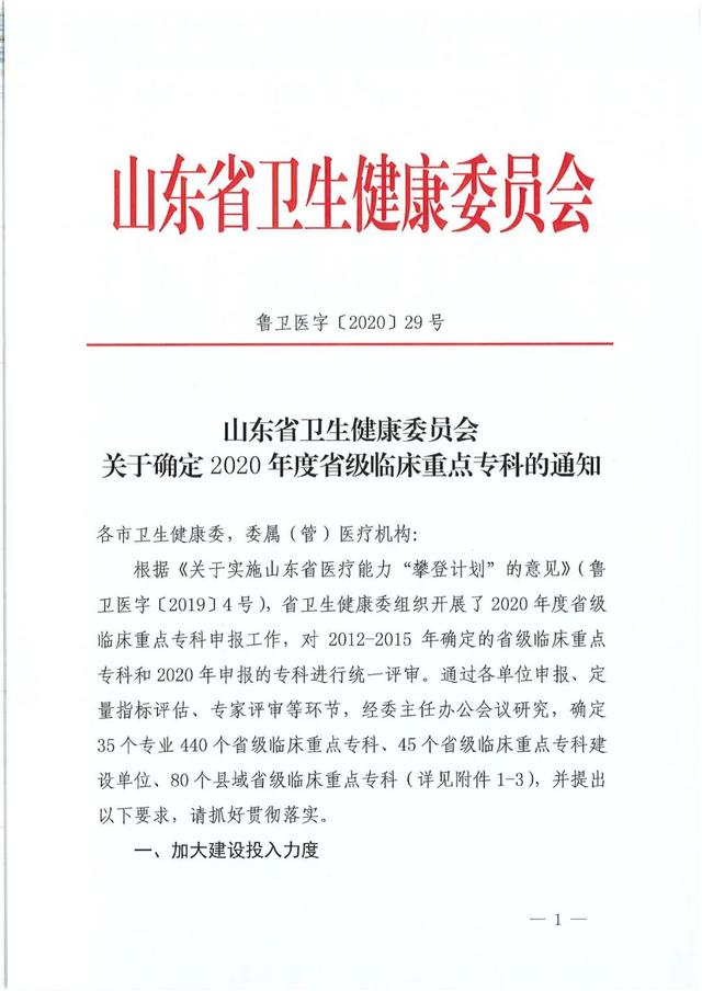 喜报！潍坊市人民医院同时被确定多项省级荣誉