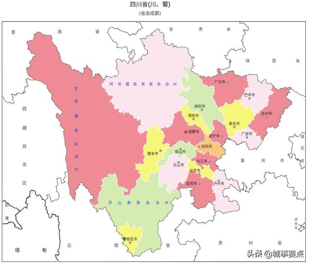 甘洛县(新市坝镇) 美姑县(巴普镇) 凉山彝族自治州行政区划图
