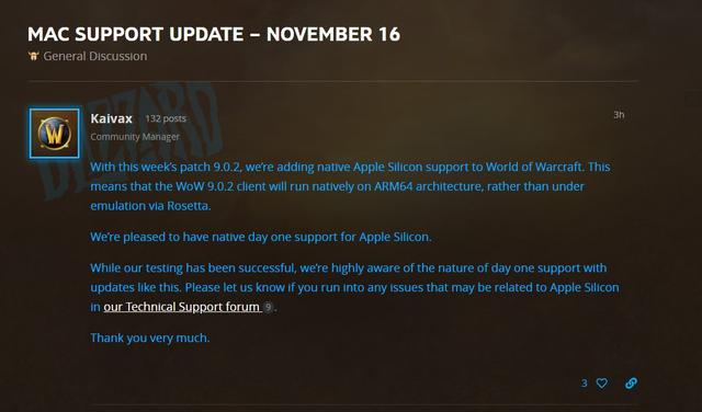 终于来了！《魔兽世界》宣布：更新支持苹果ARM架构Mac