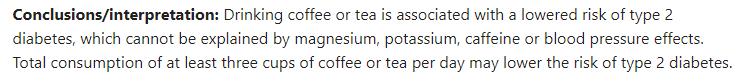 每天4杯茶、2杯咖啡，对糖尿病死亡率有什么影响？结果出来了