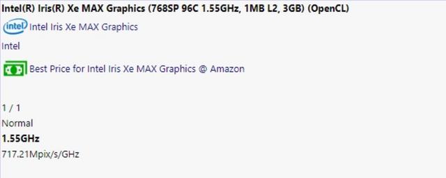 英特尔高端核显曝光 GPU频率1.55GHz