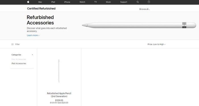 #太平洋电脑网#苹果翻新线上商店上线Apple Pencil 2，低价超乎想象