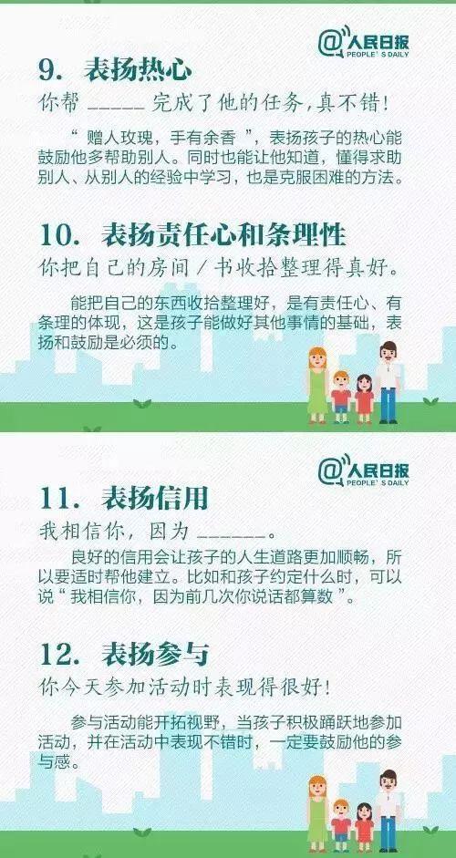 人民日报推荐！15个表扬孩子和10个惩罚孩子的科学方法