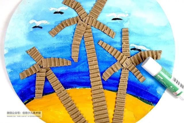 金牌大叔|儿童画教程｜低幼儿趣味画--碧海椰风