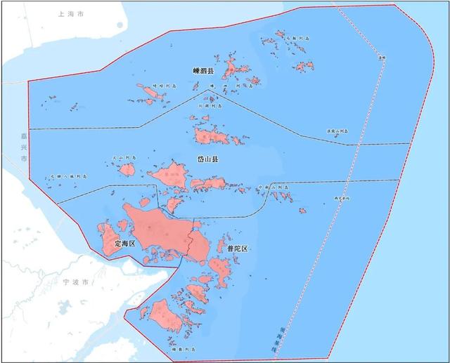 舟山岛北部片区和舟山岛南部片区三个区域.