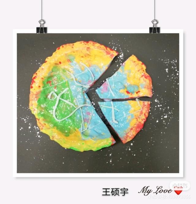 #你的育儿经#看到就想吃的美味披萨,是幼儿园宝宝们的绘画作品
