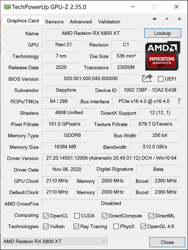 散热更强性能释放更充分，蓝宝石RX 6800 XT超白金评测