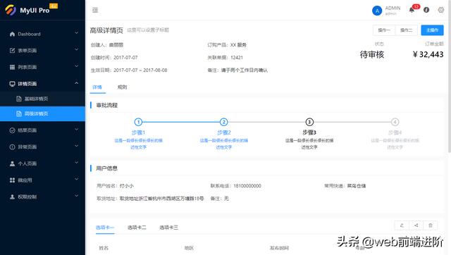 超棒 vue+myui 企业级中后台项目模板MyWeb
