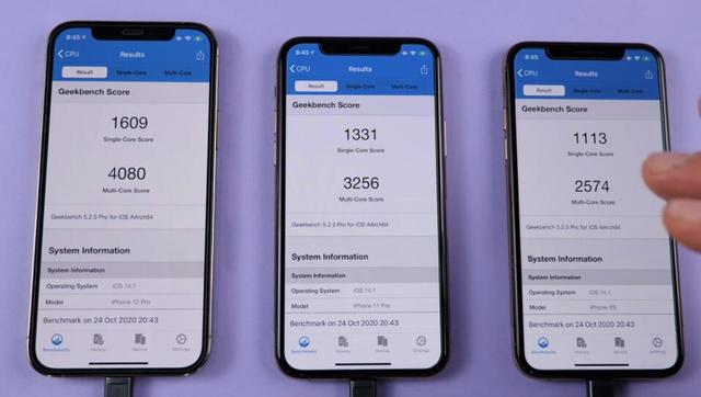 实测iPhone12Pro/11Pro/XS：A14优势多大