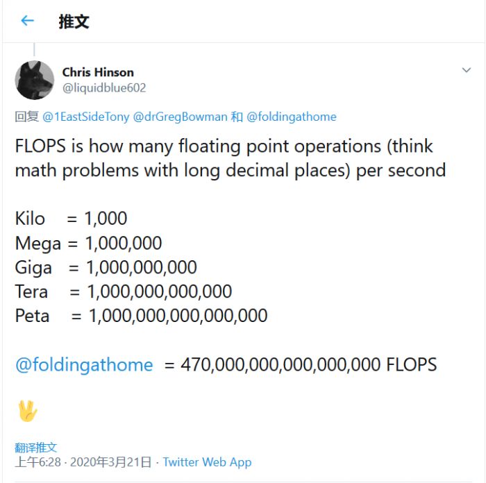 『太平洋电脑网』Folding@home志愿者数量破40万 算力超470 petaFLOPS