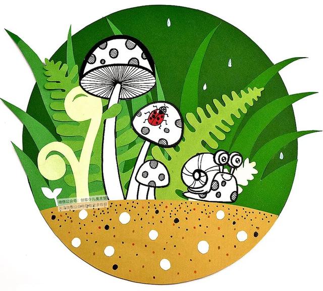 「你的育儿经」儿童画教程|草地里的小蘑菇