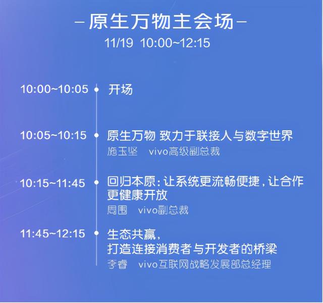 vivo开发者大会曝光汇总，各大会场信息都在这里了