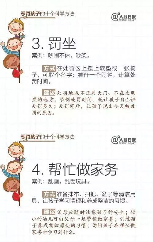 暖先生格调@人民日报:15个表扬孩子和10个惩罚孩子的科学方法,家长必读!