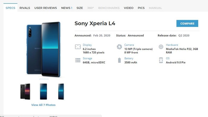 「太平洋电脑网」索尼Xperia L4推出：搭载联发科Helio P22，后置三摄