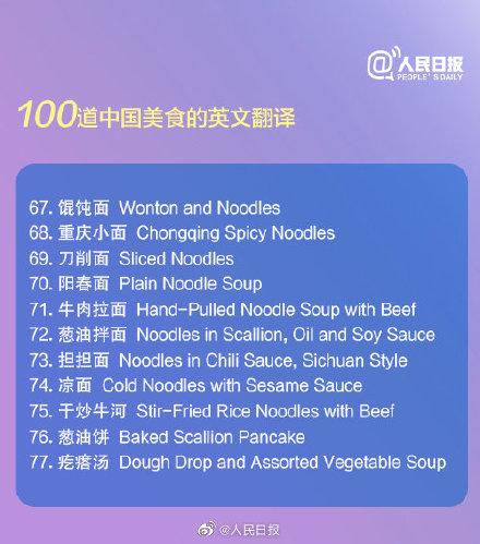 美食|知识帖！100道中国美食的英文翻译