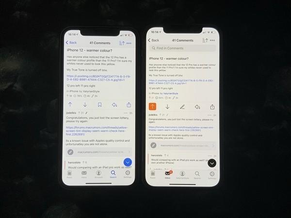 iPhone 12现“阴阳屏”严重偏色