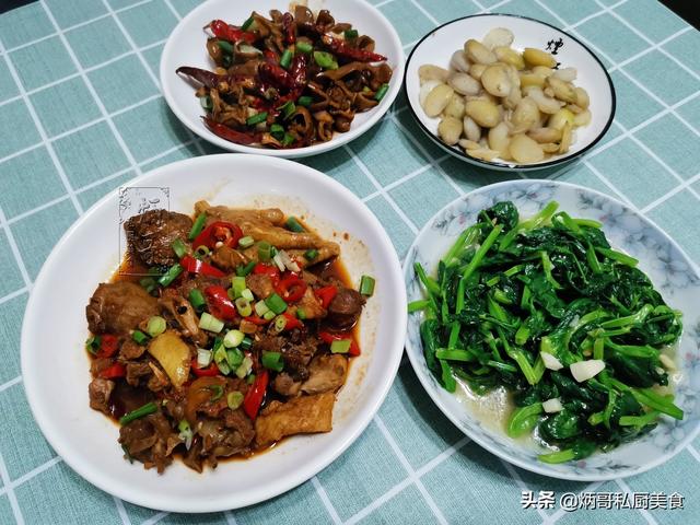 成都夫妻二人的晚餐，烟火气足，看着就有食欲，网友：巴适得很