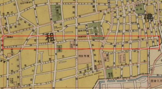 1943年上海地图中标识的辣斐德路 这些年来,全长近4公里的复兴中路