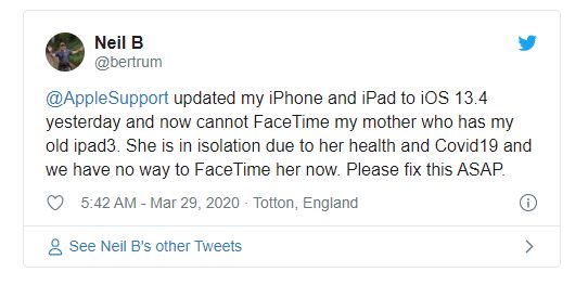 太平洋电脑网@iOS 13.4更新导致FaceTime音频和视频通话出现问题