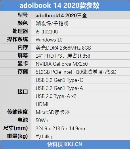 「环球网」高颜值第一眼就种草！adolbook14 2020笔记本评测