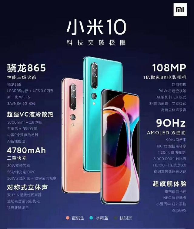 [上游新闻]冲击高端市场5G代表旗舰，小米10系列售价3999元起