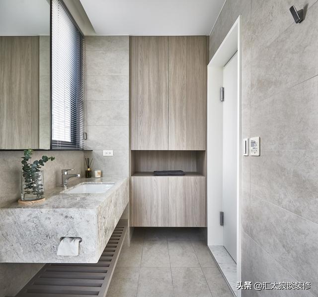 水泥墙配木色家具，看似朴素简单，实则纯净高级，氛围超让人放松