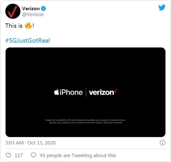 Verizon用户可通过UW信号标记了解iPhone 12是否已用上5G毫米波