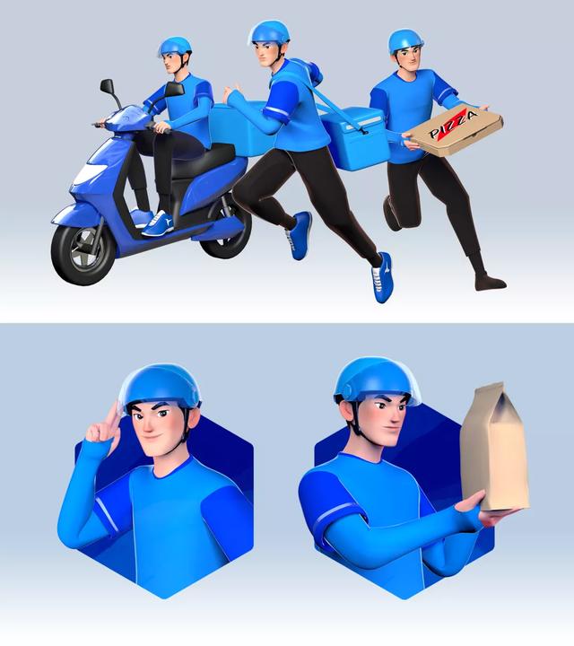 饿了么蓝骑士虚拟形象升级，设计全解析