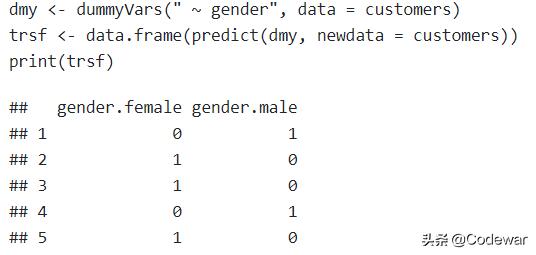 R语言：利用caret的dummyVars函数设置虚拟变量