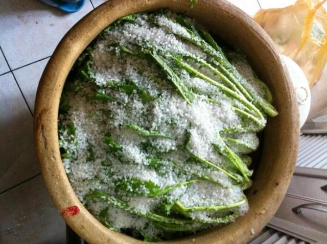 腌雪里蕻，不能直接撒盐！这3步是关键，颜色碧绿，味咸香而不酸