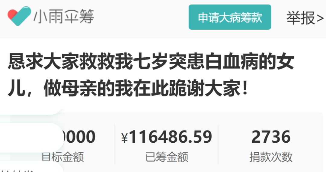 文字上的青年@如果孩子生病需要100万，你会怎么办？