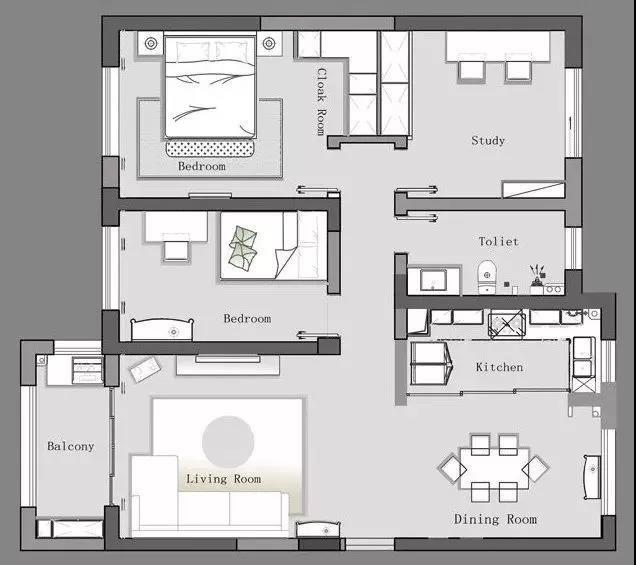 意想不到的神奇效果，120平米的三居室，简约风格只花了8万，太值了