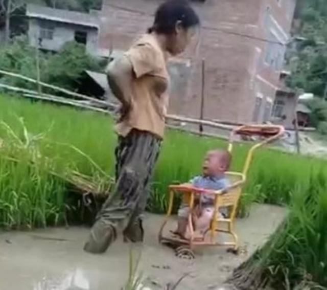 逗比大家庭|全职妈妈带娃做农活，一边种水稻一边哄娃，网友：为母则刚