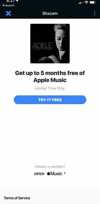 Shazam促销活动为用户提供长达五个月的免费Apple Music服务