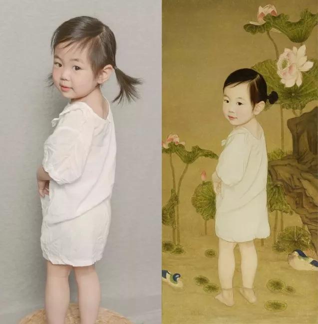 [你的育儿经]美翻了！老爸把女儿画进国画，一天创作10小时，人民日报都在转发
