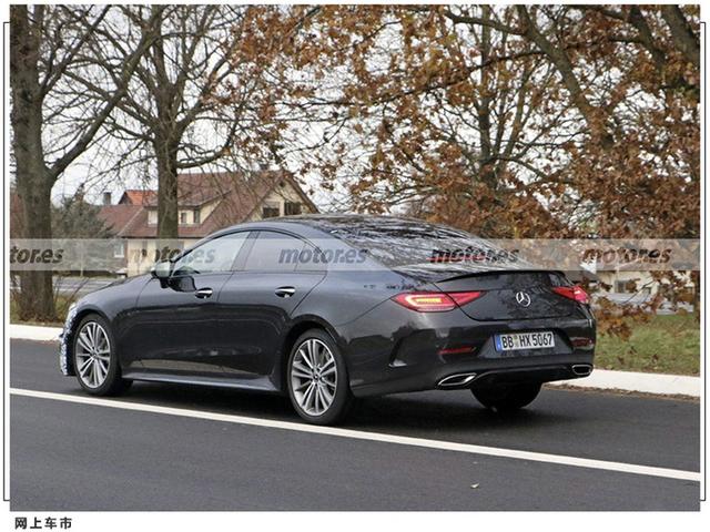 奔驰新款CLS谍照曝光 搭1.5T轻混动力 双出排气 溜背造型设计